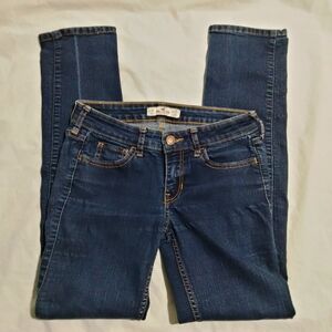 Hollister Jeans Womens 1S 25x30(25x28) Blue Skinny Stretch Denim